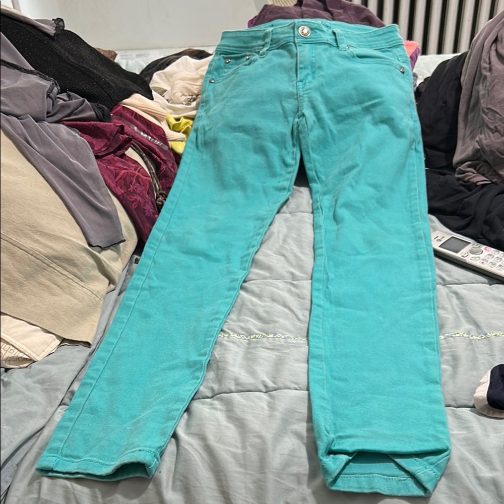 Blue Straight Leg Jeans with Classic Fit